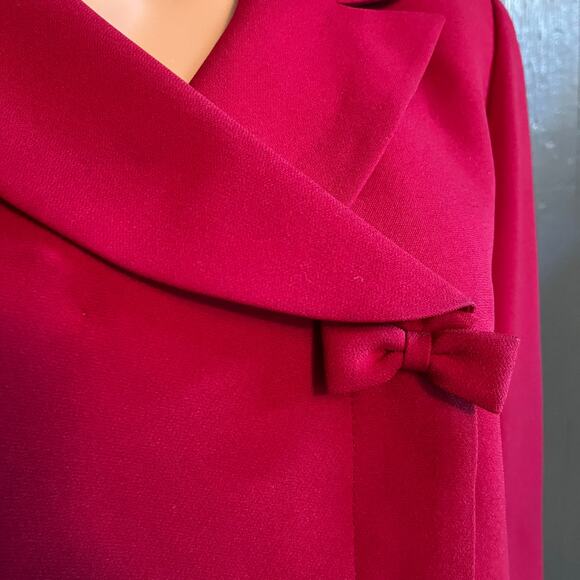 Kasper A.S.L. Brick Red Blazer 14 Bow Detail Career Academia Old Money Luxe Glam - Picture 4 of 8